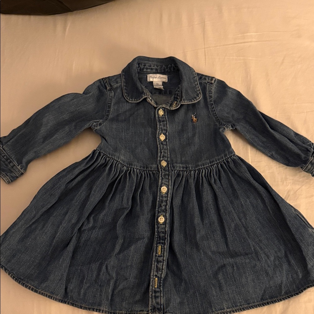 Ralph Lauren Kids Denim Button-Down Dress